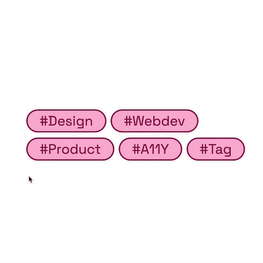 Tag expanding out hover effect