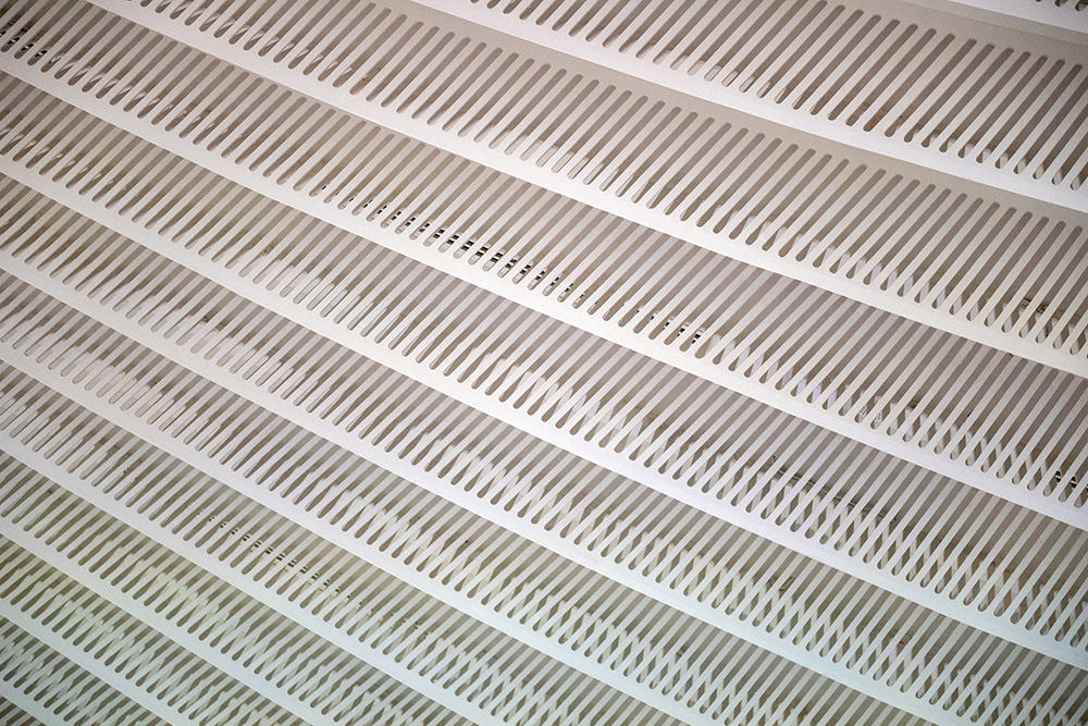 Abstract curved white slats