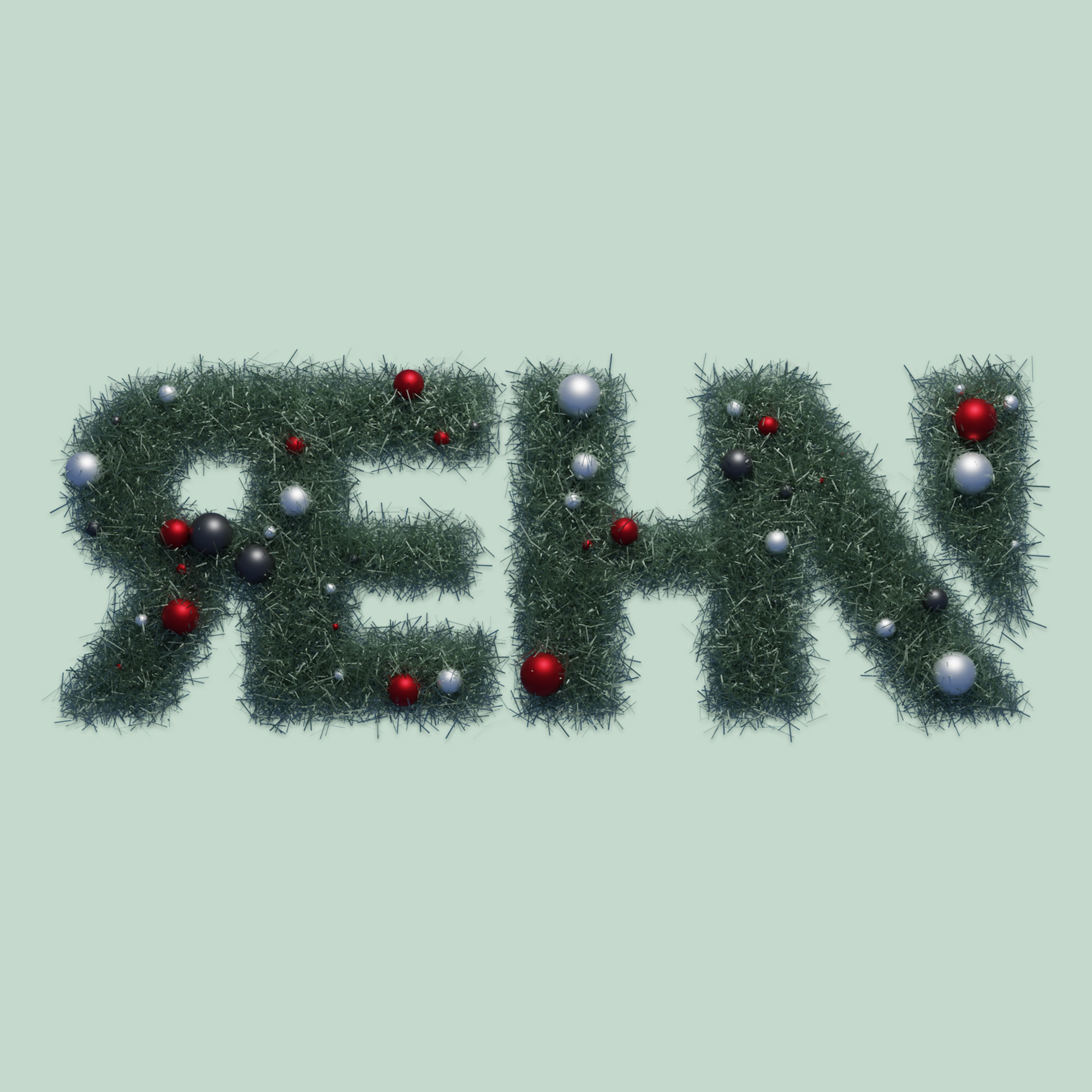 Holiday wreath stylized Rehan logo