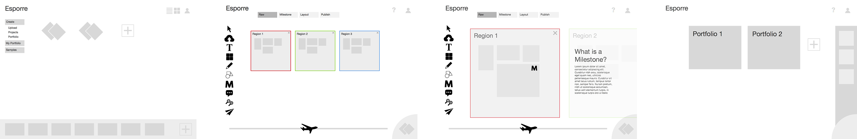 Esporre Wireframes