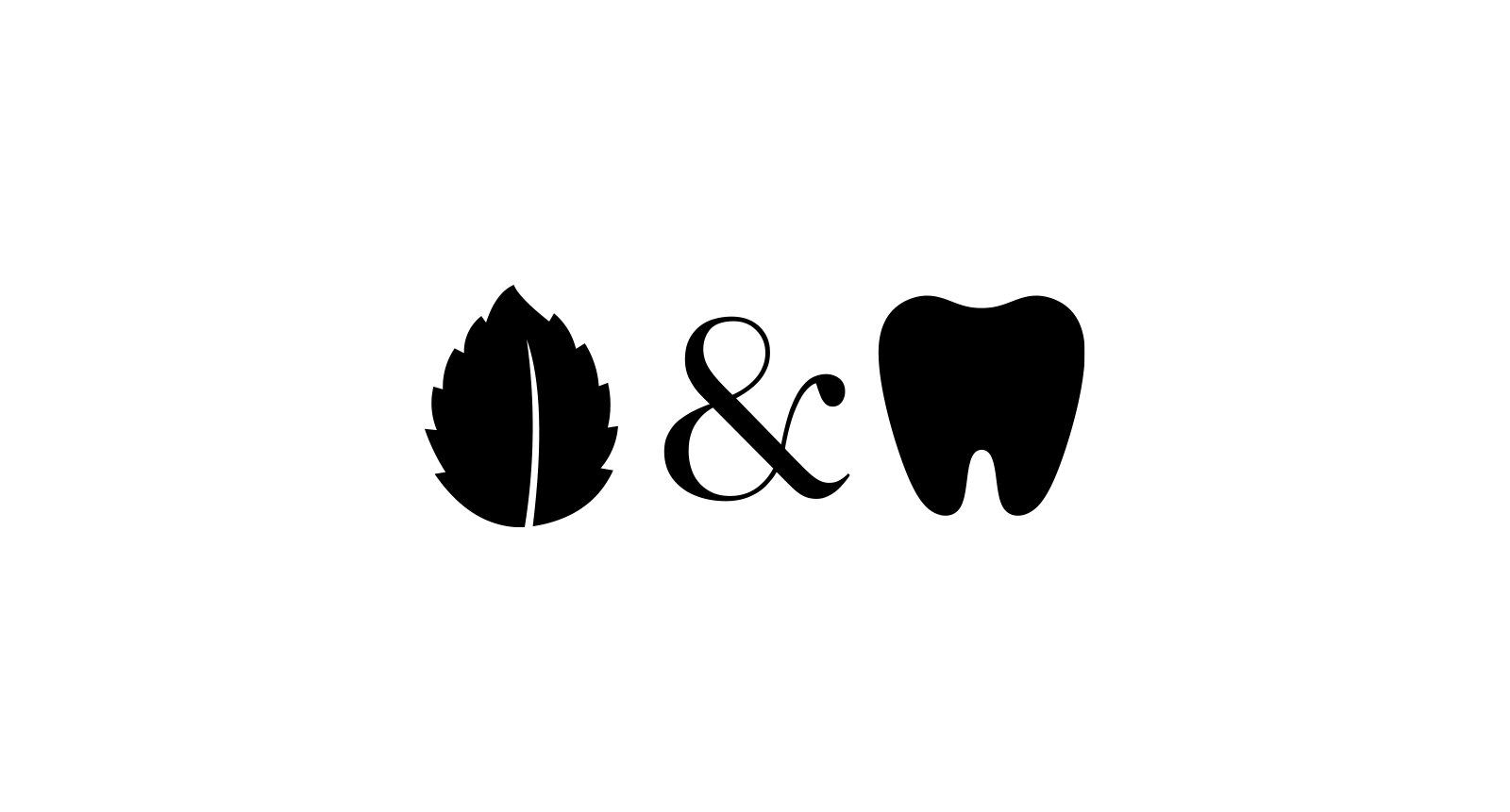 A mint leaf, an ampersand and a tooth