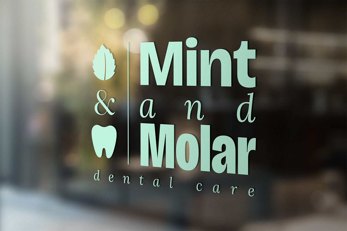 Mint & Molar window sign mockup