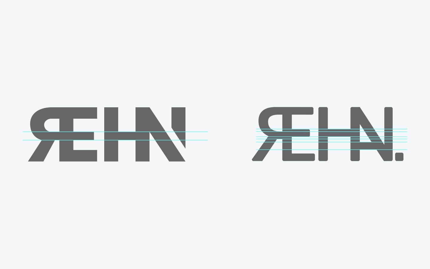 Logo iteration exploring horizontal alignment