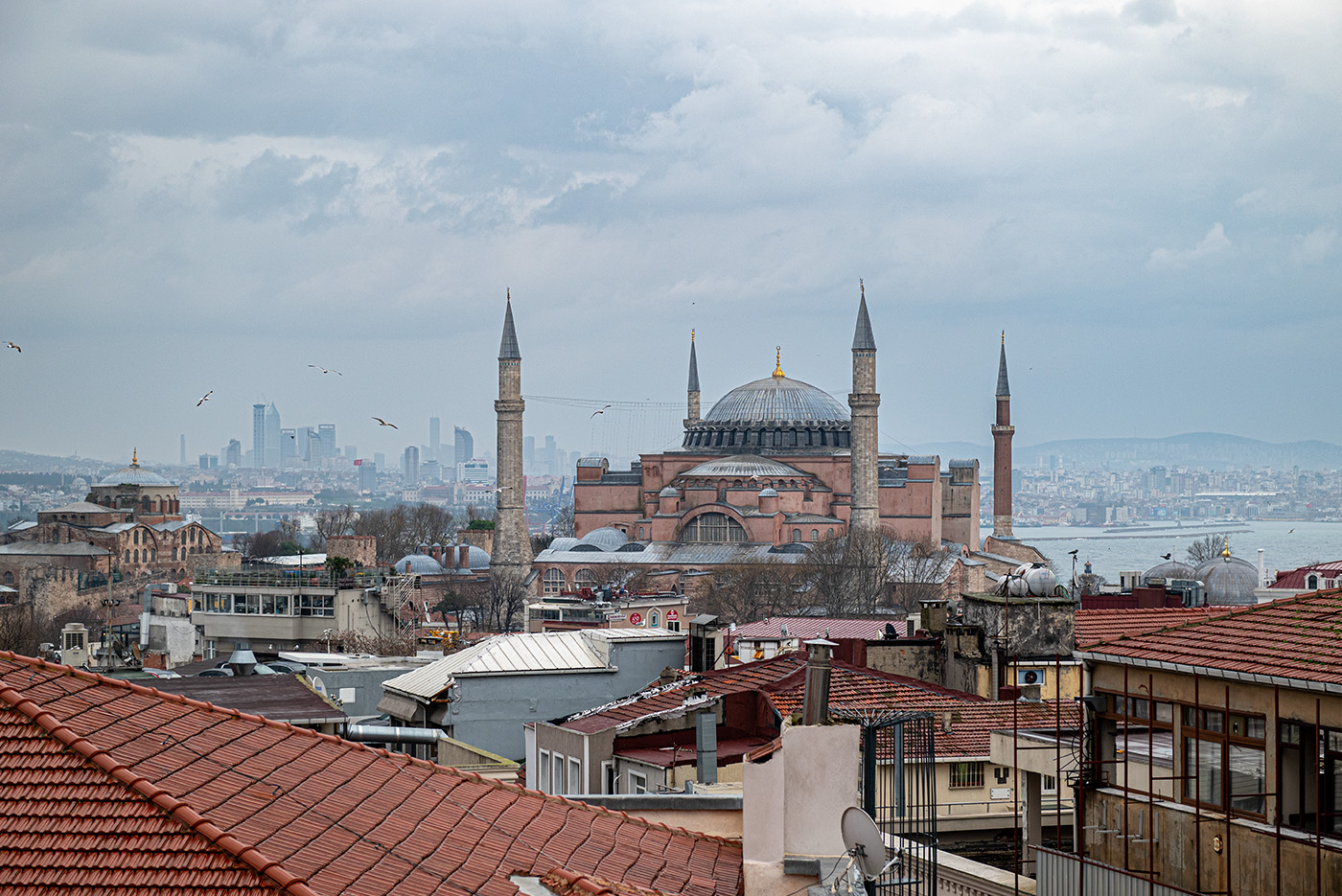 Hagia Sophia from a rooftop many blocks away