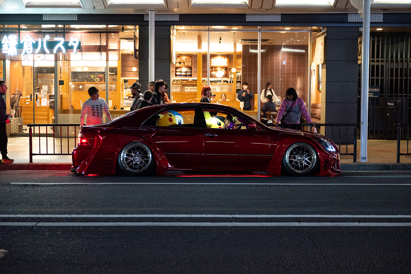 Picachu plushies in a car