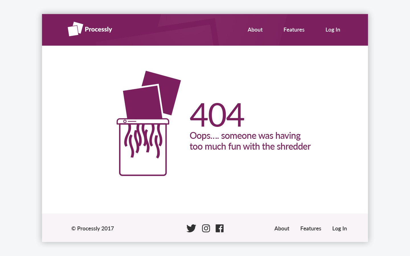 Shredder 404 page