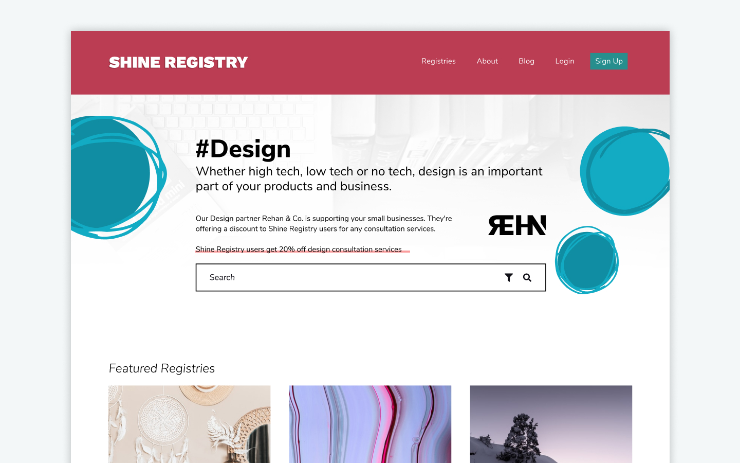 Sponsored featured tag page for Design