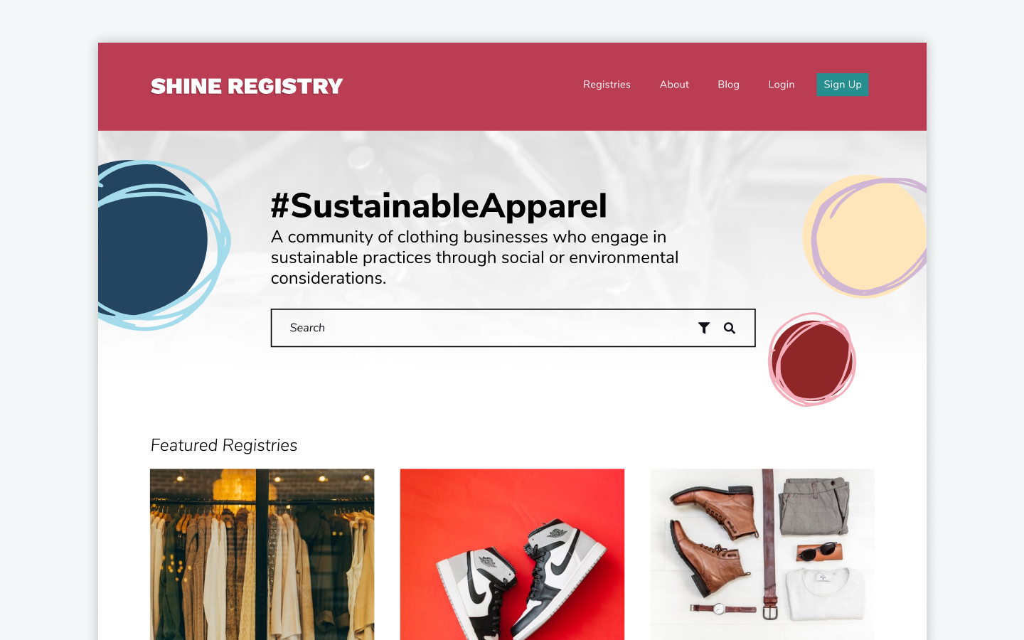 Featured tag page recognizing SustainableApparel