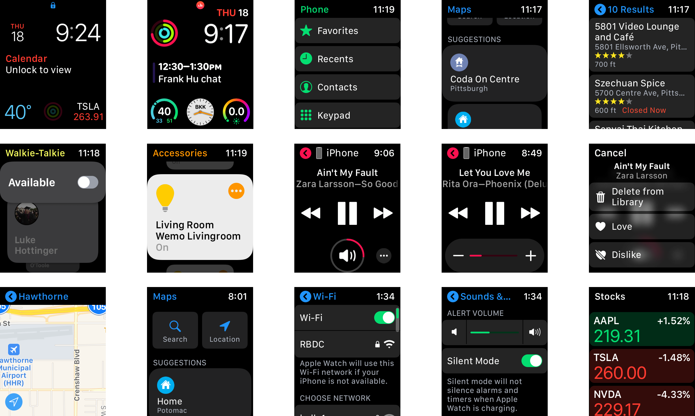 Current Apple Watch Interfaces